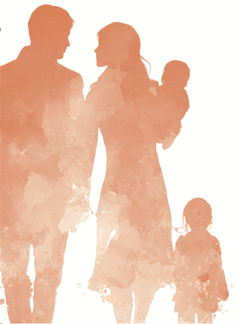 Watercolor illustration of Florence&rsquo;s family together